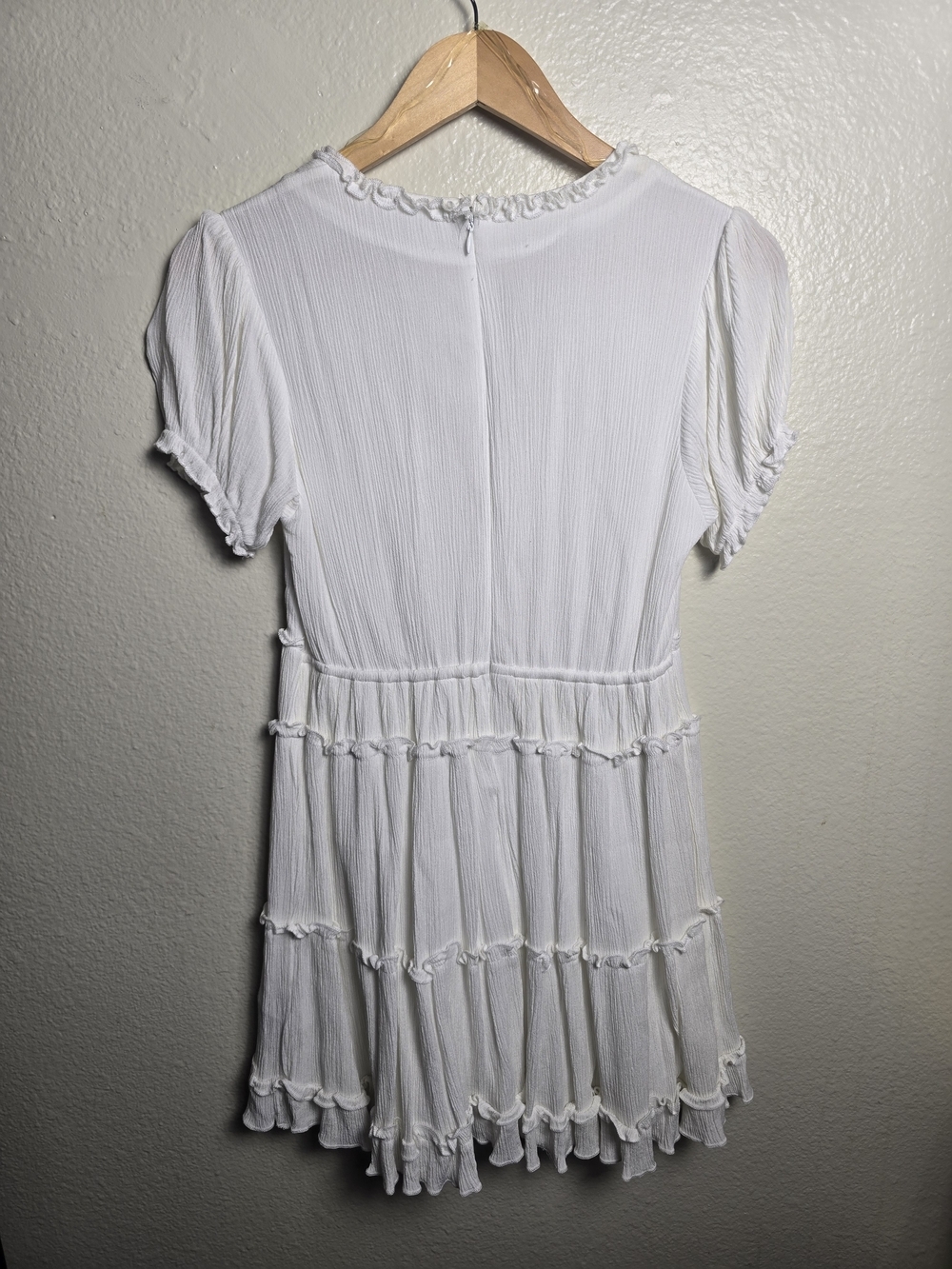 Justify White Ruffled V-Neck Mini Dress - Picture 2 of 3